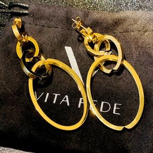 NWOT Vita Fede Cassio Earrings in Gold finish